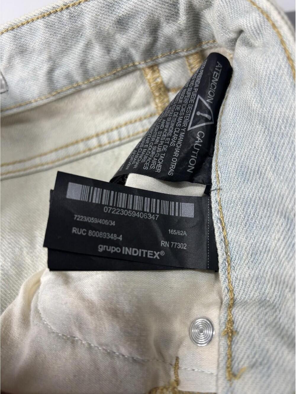 ZARA Denim Jeans Women's Size 2 White Zip Fly Mid Rise - Picture 5 of 14
